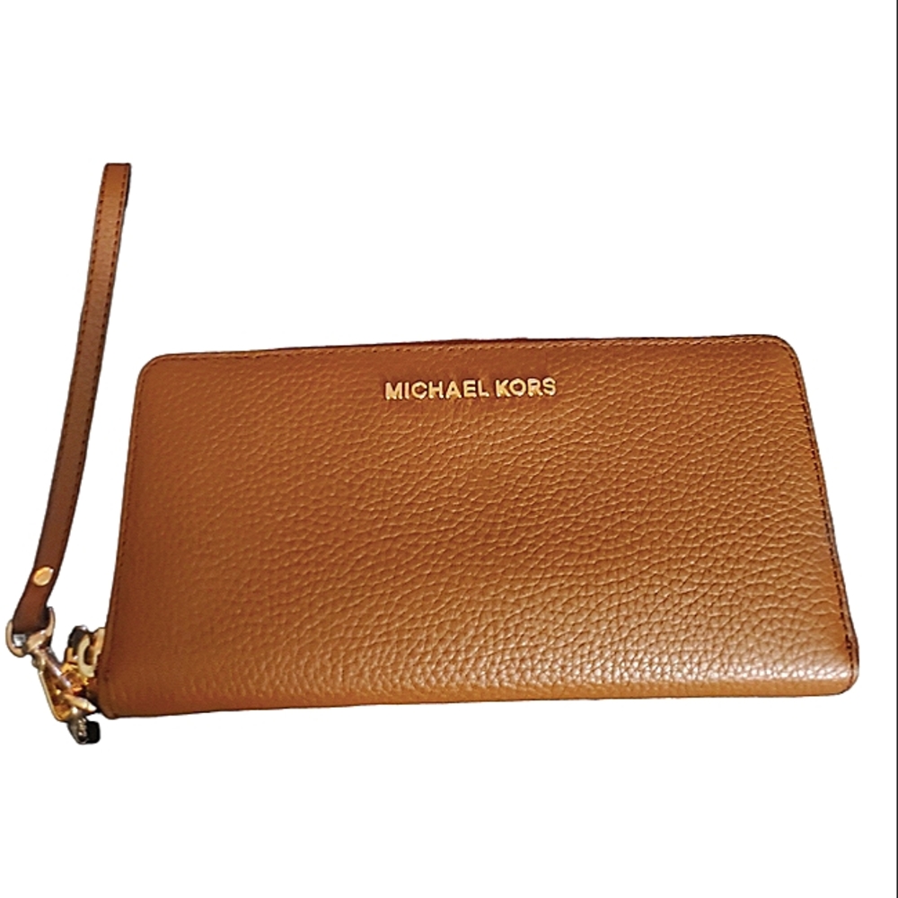 Michael Kors Wallet Wristlet Cognac Brown